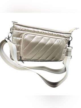 THINK ROYLN Quilted Crossbody Bag - Champagne Silver